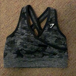 Gymshark black camo bra